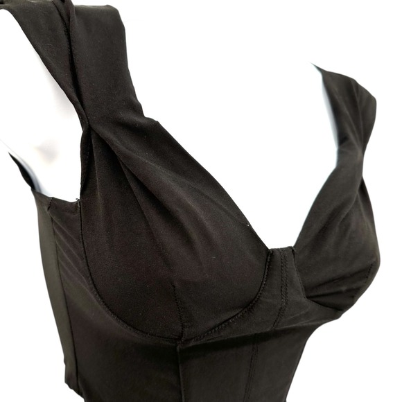 Divided Tops - DIVIDED by H&M Women's XXS Black Cropped Corset Style Bustier Sleeveless Top Y2K